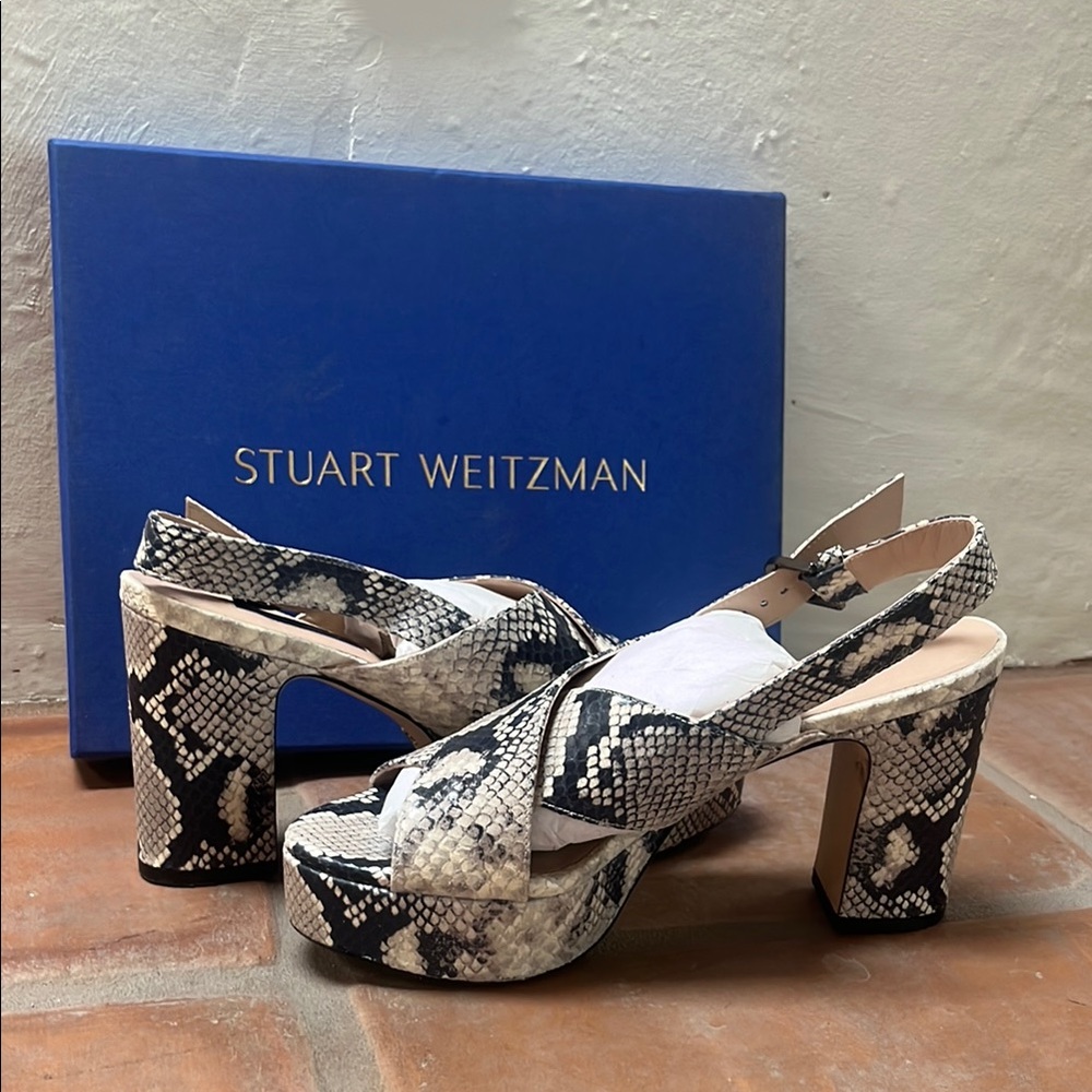Stuart Weitzman Snakeskin Platform Heels